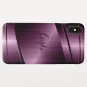 ブルゴーニュレッド金属幾何学デザイン Case-Mate iPhoneケース (裏面(横))