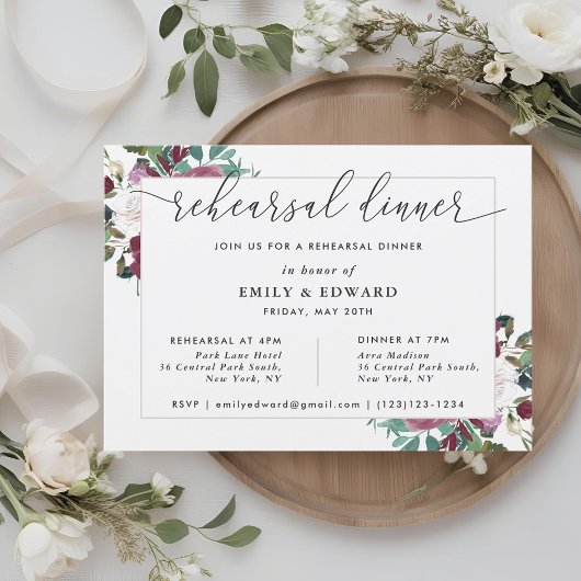 ブルゴーニュレッド開花リハーサルディナー 招待状