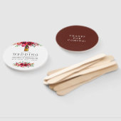 ブルゴーニュレッド&ピンクフローラ結婚式の引き出物 ハンドファン (組立なし)