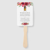 ブルゴーニュレッド&ピンクフローラ結婚式 プログラム ハンドファン (正面)