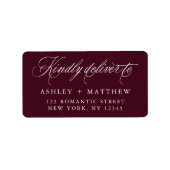 ブルゴーニュロマンチック書道差出人住所 ラベル (正面)