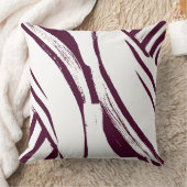 ブルゴーニュワインと白い湾曲ストライプしたBoho クッション (ブランケット)