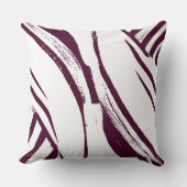ブルゴーニュワインと白い湾曲ストライプしたBoho クッション (正面)