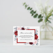 ブルゴーニュワインほこりっぽいブルー石板ウェディングレセプション エンクロージャーカード (スタンド正面)