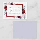 ブルゴーニュワインほこりっぽいブルー石板ウェディングレセプション エンクロージャーカード (正面/裏面)