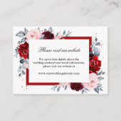 ブルゴーニュワインほこりっぽいブルー石板ウェディングレセプション エンクロージャーカード (正面)