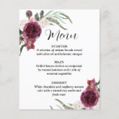 ブルゴーニュワインサングリアフォレストグリーン結婚ズメニュー (正面)