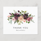 ブルゴーニュワインフローラ結婚予算サンキューカード (正面)