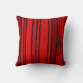 ブルゴーニュワインマルーンレッドアートストライプパタン クッション (裏面)