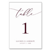 ブルゴーニュワインミニマル結婚リスト |イベントカスタムタ テーブルナンバー (裏面)