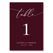 ブルゴーニュワインミニマル結婚リスト |イベントカスタム テーブルナンバー (裏面)