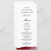 ブルゴーニュワインレッドウォーター結婚カラーズメニューカード プログラム (正面/裏面)