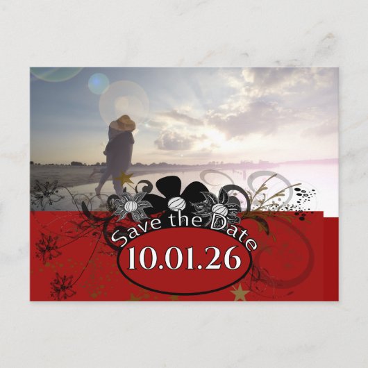 ブルゴーニュワイン深いレッドあなたの写真 案内ポストカード (正面)