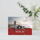 ブルゴーニュワイン深いレッドあなたの写真 案内ポストカード (スタンド正面)