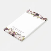 ブルゴーニュワイン色と象牙色の花柄 聖書の詩 ポストイット (アングル)