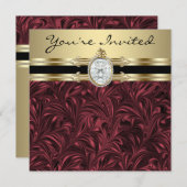 ブルゴーニュワイン金ゴールドウーマンバースデーパーティー 招待状 (正面/裏面)