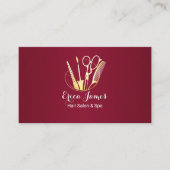 ブルゴーニュワイン&ゴールデン美しいサロン名刺 名刺 (正面)