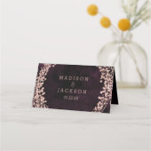 ブルゴーニュワイン&バラ金ゴールドシーティングテーブル番号 プレイスカード (裏面)