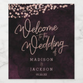 ブルゴーニュワイン&バラ金ゴールド結婚ズへようこそ ワインラベル (シングルラベル)