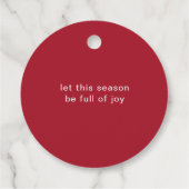 ブルゴーニュヴィンテージの雪片メリークリスマス フェイバータグ (裏面)