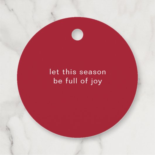 ブルゴーニュヴィンテージの雪片メリークリスマス フェイバータグ (裏面)