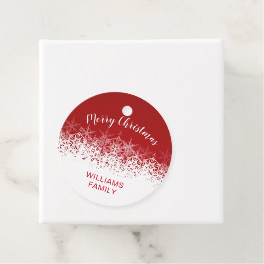 ブルゴーニュヴィンテージの雪片メリークリスマス フェイバータグ (インサイチュ)