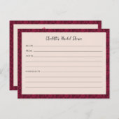 ブルゴーニュヴィンテージフローラブライダルシャワーレシピカード ポストカード (正面/裏面)