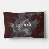 ブルゴーニュヴィンテージフローラ静止期スタイリッシュ アクセサリーポーチ (裏面)