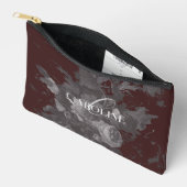 ブルゴーニュヴィンテージフローラ静止期スタイリッシュ アクセサリーポーチ (見開き)