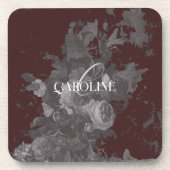 ブルゴーニュヴィンテージフローラ静止期スタイリッシュ コースター (正面)