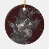 ブルゴーニュヴィンテージフローラ静止期スタイリッシュ セラミックオーナメント (正面)