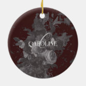 ブルゴーニュヴィンテージフローラ静止期スタイリッシュ セラミックオーナメント (裏面)