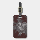 ブルゴーニュヴィンテージフローラ静止期スタイリッシュ ラゲッジタグ (正面縦)