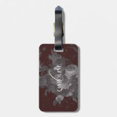 ブルゴーニュヴィンテージフローラ静止期スタイリッシュ ラゲッジタグ (裏面縦)