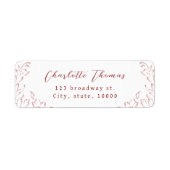 ブルゴーニュヴィンテージフローリッシュスクリプト差出人住所 ラベル (正面)