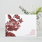 ブルゴーニュヴィンテージレッドローズ結婚式招待状 招待状 (スタンド正面)