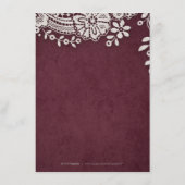 ブルゴーニュヴィンテージレース素朴なウェディング詳細カード エンクロージャーカード (裏面)