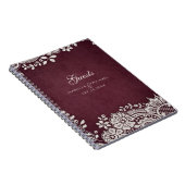 ブルゴーニュヴィンテージレース結婚ラスティックゲストブック ノートブック (右側)