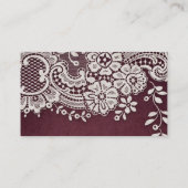 ブルゴーニュヴィンテージレース結婚ラスティック座席表 プレイスカード (裏面)