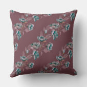 ブルゴーニュヴィンテージ水彩ブルーフラワーストライプズ クッション (裏面)