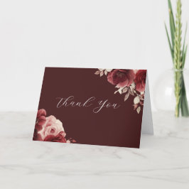 ブルゴーニュヴィンテージ結婚バラ サンキューカード
