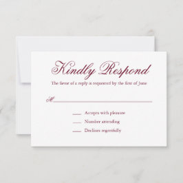 ブルゴーニュ伝統的エレガフォーマルントウェディング 出欠カード