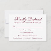 ブルゴーニュ伝統的エレガフォーマルントウェディング 出欠カード (正面)