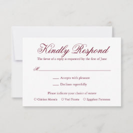 ブルゴーニュ伝統的エレガフォーマルントウェディング 出欠カード