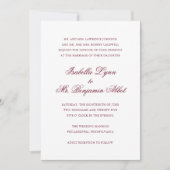 ブルゴーニュ伝統的エレガフォーマルントウェディング 招待状 (正面)