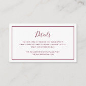 ブルゴーニュ伝統的エレガントな結婚式 エンクロージャーカード (正面)