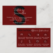 ブルゴーニュ体アートアフターケアの指示タトゥー 名刺 (正面/裏面)