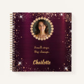 ブルゴーニュ写真ダイヤモンド感動的引用文 ノートブック (正面)