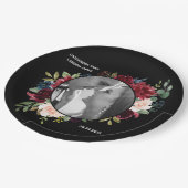 ブルゴーニュ写真フローラエレガントな結婚式 ペーパープレート (アングル)