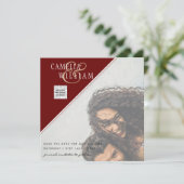 ブルゴーニュ写真結婚式救招待日QRコード 招待状 (スタンド正面)